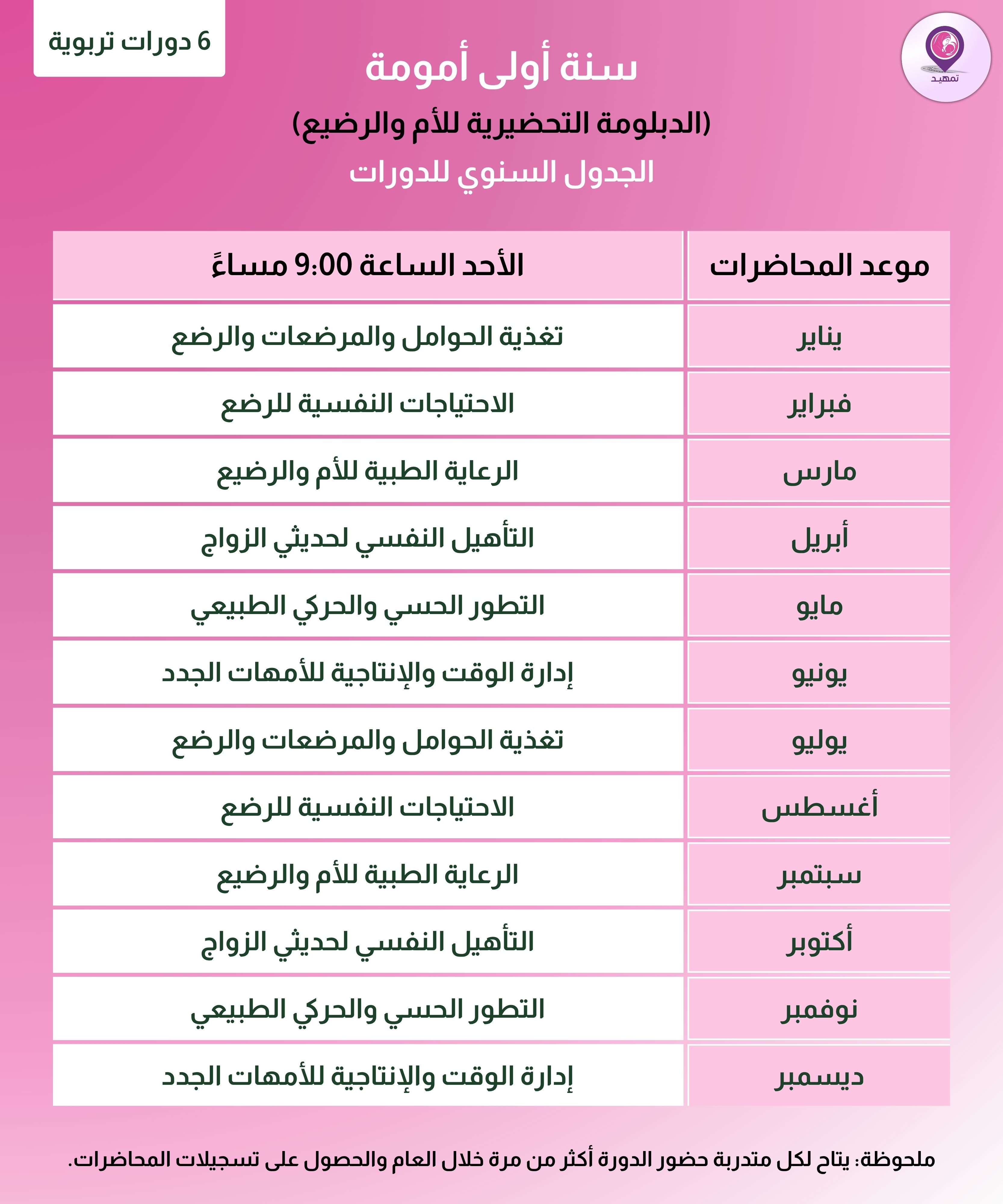 الجدول الدراسي